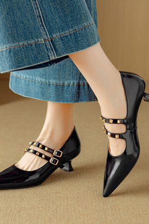 French Style Elegant Shallow Mouth Mary Jane Loafers for Women - Retro Italian Fashion Single Shoes
