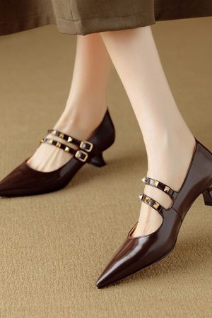 French Style Elegant Shallow Mouth Mary Jane Loafers for Women - Retro Italian Fashion Single Shoes