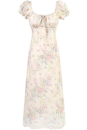 French-Style Embroidered Floral Dress for Women, High-End Quality Long Summer Dress 2025, Elegant Vintage Vibes