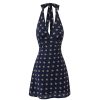 French-Style Floral Halter Backless Dress for Women - Retro 2025 Summer Vacation Fashion