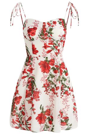 French-Style Floral Vacation Short Dress 2025 Summer Women's Petite Slim Fit Y2K Fashion