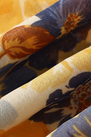 French-Style Floral Women's Dress - High-End Yellow Summer Dress for 2025 Vacation - Trendy and Elegant Fashion