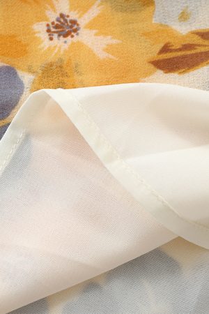 French-Style Floral Women's Dress - High-End Yellow Summer Dress for 2025 Vacation - Trendy and Elegant Fashion