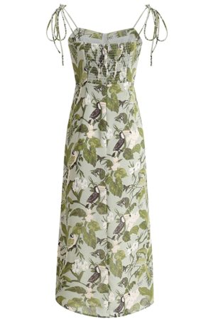 French-Style Green Sling Dress - Summer 2025 Women's Slim Fit Vacation Dress