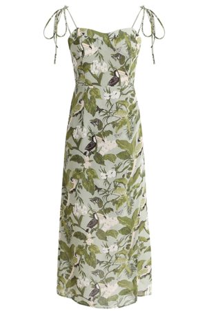 French-Style Green Sling Dress - Summer 2025 Women's Slim Fit Vacation Dress