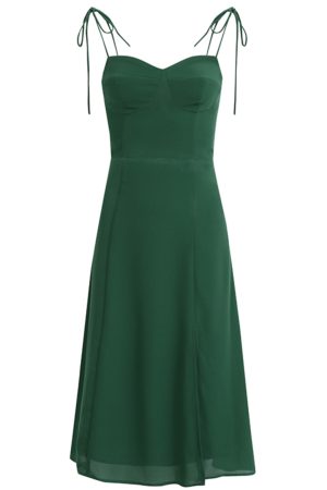 French Style Green Summer Dress 2025 with Side Slit and Spaghetti Straps - Women's Vacation Maxi Dress