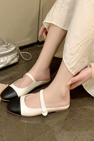 French-Style Half Slippers for Women - Versatile Flat Mules Sandals, Small Fragrant Wind Bag Design, Perfect for Casual Chic Looks