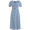 French-Style Long Blue Dress for Women - 2025 Summer Vacation Fashion, Elegant and Chic Look, Inspired by Zhong Chuxi