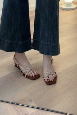 French Style Sheepskin One-Strap Wedge Sandals for Women - Open-Toe High-Heeled Square Toe Roman Sandals for Chic Outfits