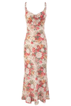 French Style Sleeveless Printed Long Dress for Summer 2025 - High-End Vacation Fashion for Women