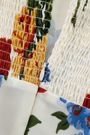 French-Style Sleeveless Printed Long White Dress for Women - Summer 2025 Slim Fit Vacation Fashion