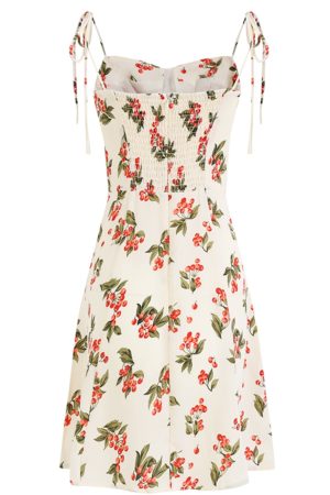 French Style Spaghetti Strap White Dress for Women - Petite Summer Vacation Dress 2025 - Slimming Design