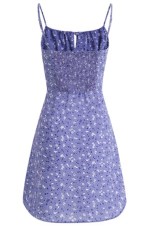 French Style Vacation Purple Spaghetti Strap Dress for Women - Petite Summer 2025 Fashion