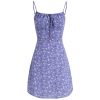 French Style Vacation Purple Spaghetti Strap Dress for Women - Petite Summer 2025 Fashion