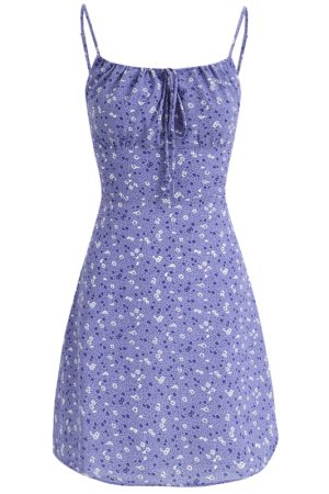 French Style Vacation Purple Spaghetti Strap Dress for Women - Petite Summer 2025 Fashion