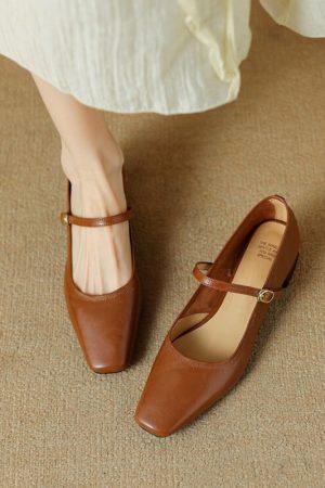 French Style Versatile High Heels for Women with Gentle Mary Jane Strap - Elegant Italian-Inspired Footwear