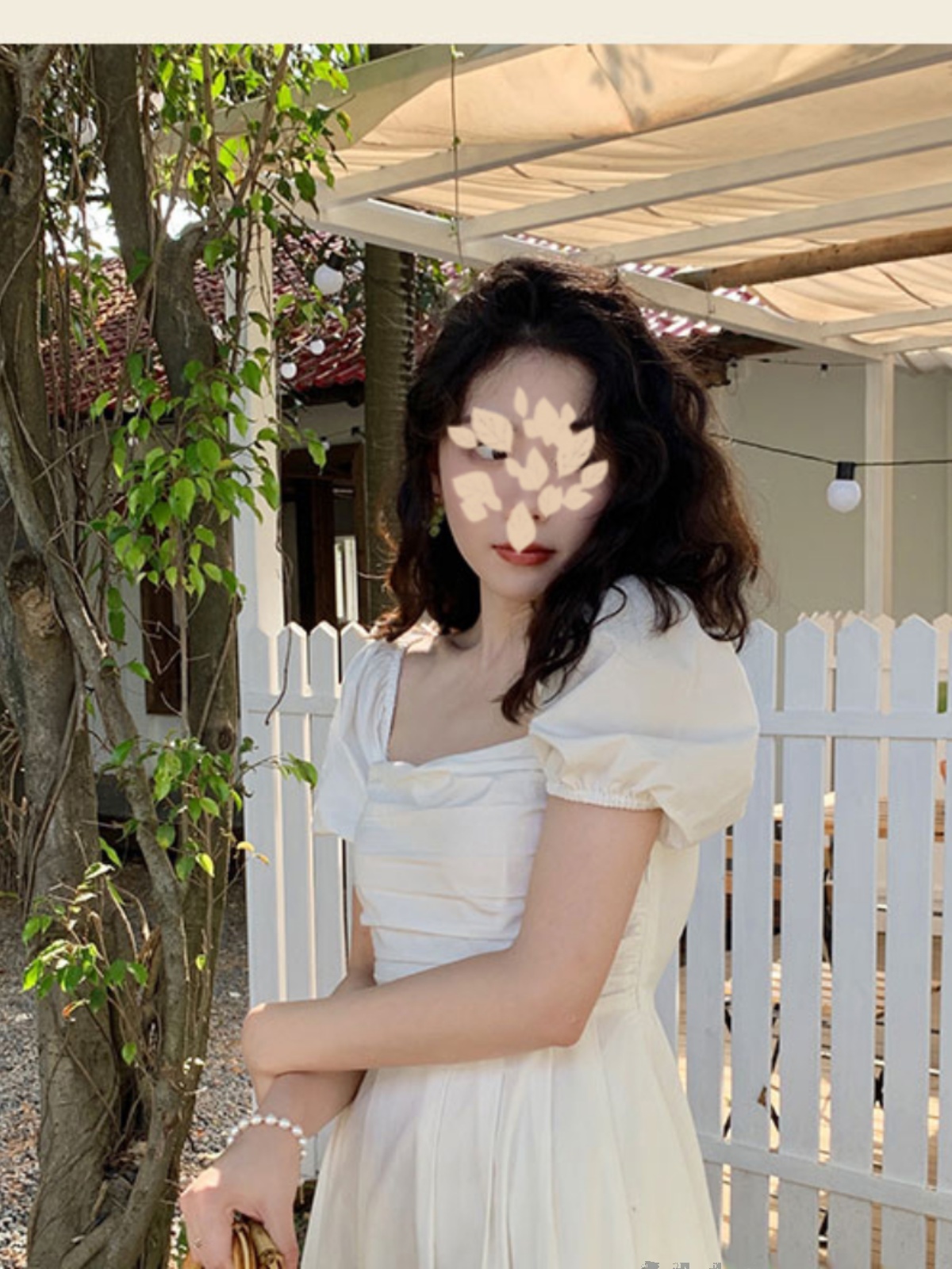 French-Style White Long Dress for Women, Square Neck, Elegant Puff Sleeves, Perfect for Petite Figures, Spring/Summer 2025 French-Style White Long Dress for Women, Square Neck, Elegant Puff Sleeves, Perfect for Petite Figures, Spring/Summer 2025