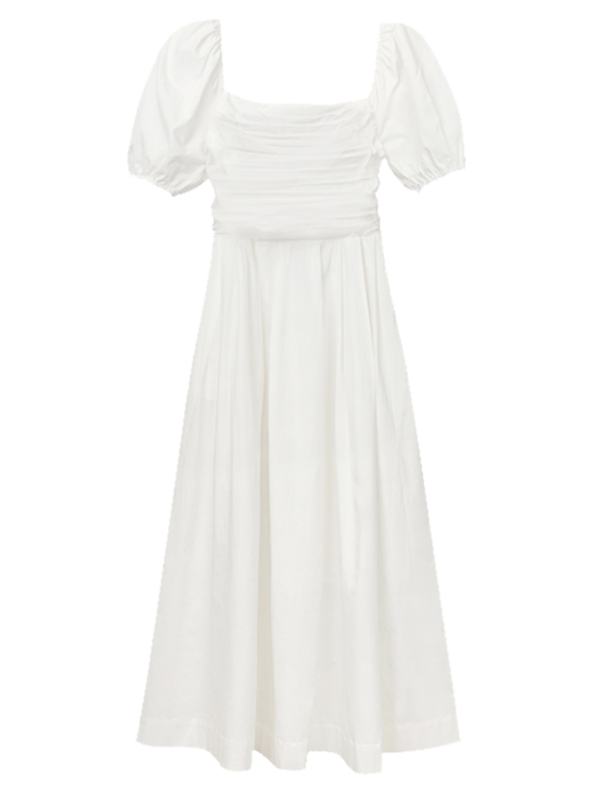 French-Style White Long Dress for Women, Square Neck, Elegant Puff Sleeves, Perfect for Petite Figures, Spring/Summer 2025 French-Style White Long Dress for Women, Square Neck, Elegant Puff Sleeves, Perfect for Petite Figures, Spring/Summer 2025