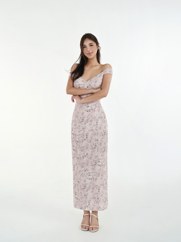 French V-Neck Fitted Split Printed Chiffon Long Dress - Elegant Summer Style, Perfect for 90s Inspired or Y2K Fashion French V-Neck Fitted Split Printed Chiffon Long Dress - Elegant Summer Style, Perfect for 90s Inspired or Y2K Fashion