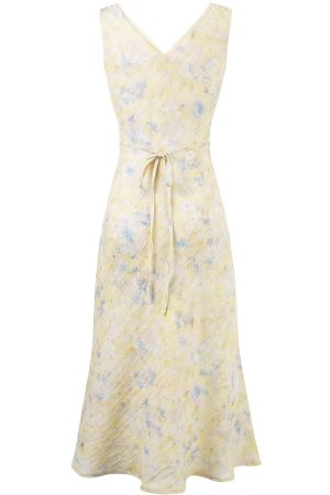 French Vintage Floral Long Slip Dress for Women - Waist-Defined Summer 2025 Fashion, Perfect for 90s and Y2K Inspired Styles