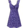 French Vintage Floral V-Neck Ruffled Slip Dress - 2025 Summer A-Line Short Skirt, Perfect for Y2K and 90s Inspired Looks