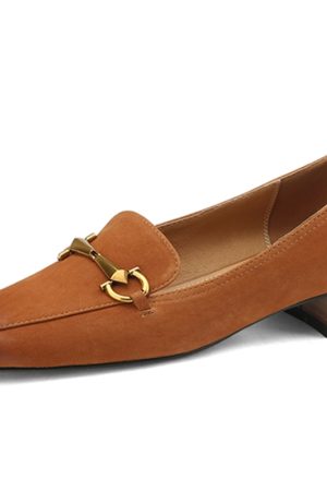 French Vintage Genuine Leather Small Square Toe Color-Worn Mid-Heel Shoes for Women - 2025 Versatile Y2K Style