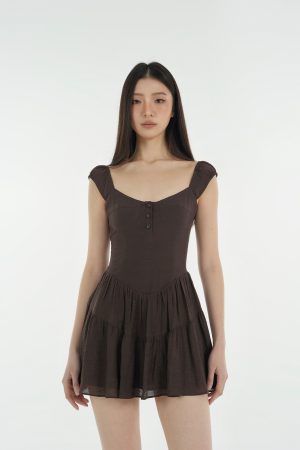 French Vintage Slim Fit Open Button Dress - Timeless Style with Elegant Detailing, Perfect for Chic Outfits and Special Occasions