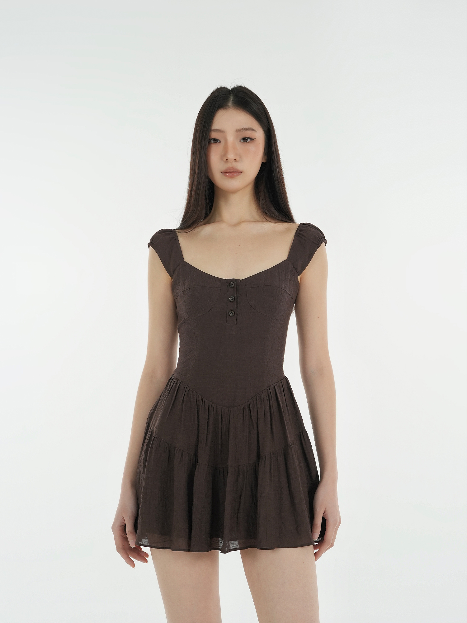 French Vintage Slim Fit Open Button Dress - Timeless Style with Elegant Detailing, Perfect for Chic Outfits and Special Occasions French Vintage Slim Fit Open Button Dress - Timeless Style with Elegant Detailing, Perfect for Chic Outfits and Special Occasions