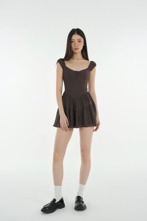 French Vintage Slim Fit Open Button Dress - Timeless Style with Elegant Detailing, Perfect for Chic Outfits and Special Occasions