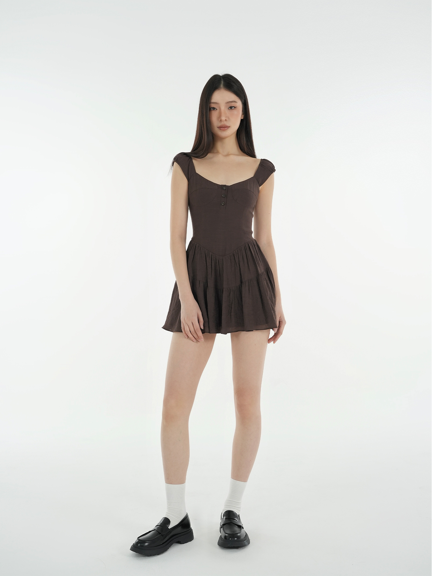 French Vintage Slim Fit Open Button Dress - Timeless Style with Elegant Detailing, Perfect for Chic Outfits and Special Occasions French Vintage Slim Fit Open Button Dress - Timeless Style with Elegant Detailing, Perfect for Chic Outfits and Special Occasions