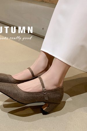 French Vintage Square Toe High Heels - Versatile Mary Jane Shoes for Women, Chic Italian Style Footwear