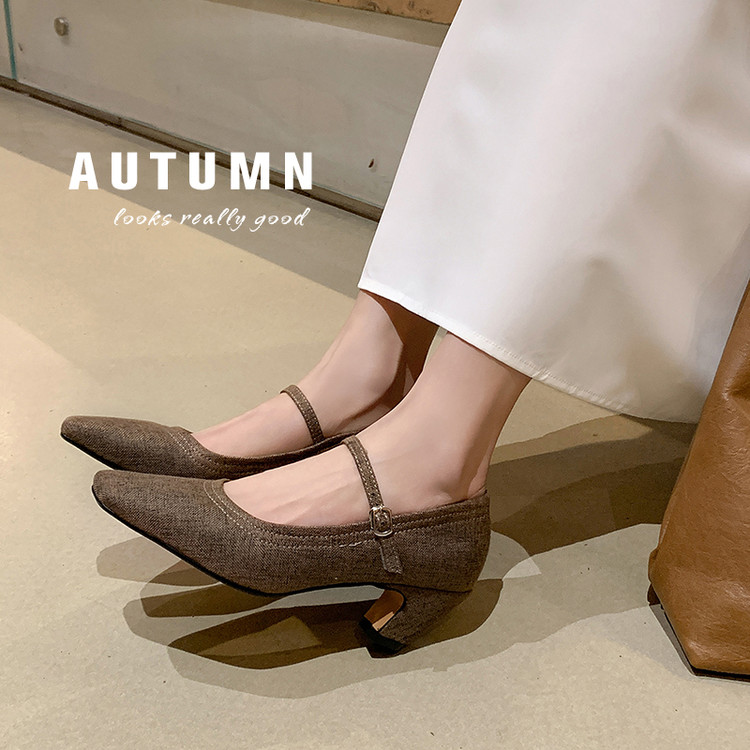 French Vintage Square Toe High Heels - Versatile Mary Jane Shoes for Women, Chic Italian Style Footwear French Vintage Square Toe High Heels - Versatile Mary Jane Shoes for Women, Chic Italian Style Footwear