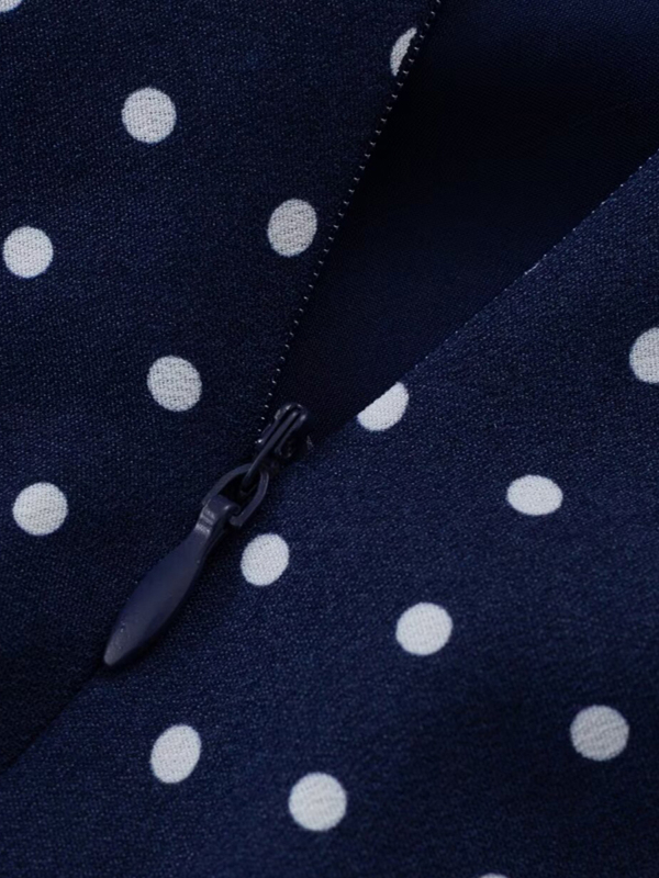 French Vintage V-Neck Polka Dot Long Vacation Dress for Women - 2025 Summer Style, Perfect for 90s Inspired Looks French Vintage V-Neck Polka Dot Long Vacation Dress for Women - 2025 Summer Style, Perfect for 90s Inspired Looks