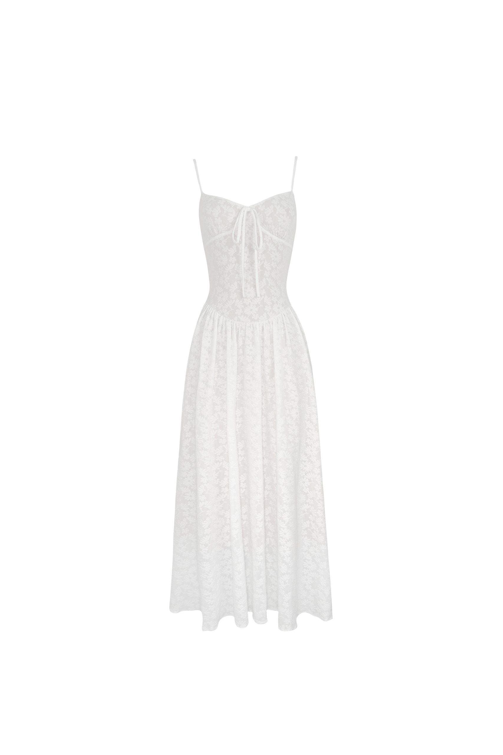 French White Lace Stretch Jacquard Cami Long Dress Set - Elegant Layered Look, Perfect for 90s and Y2K Fashion Lovers French White Lace Stretch Jacquard Cami Long Dress Set - Elegant Layered Look, Perfect for 90s and Y2K Fashion Lovers