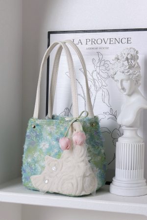 Fresh Style Cat Basket Bag for Women - Light Spring Green Crossbody Tote Bucket Bag - Trendy Spring Fashion Accessory