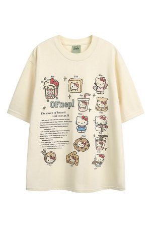 Fun Cartoon Print Short Sleeve T-shirt - Limited Time Offer, Trendy Design for Casual Wear, Perfect for Summer Style