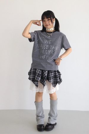 Galaxy Walk Printed Striped Color Block Casual Short Sleeve T-Shirt for Trendy, Relaxed Style