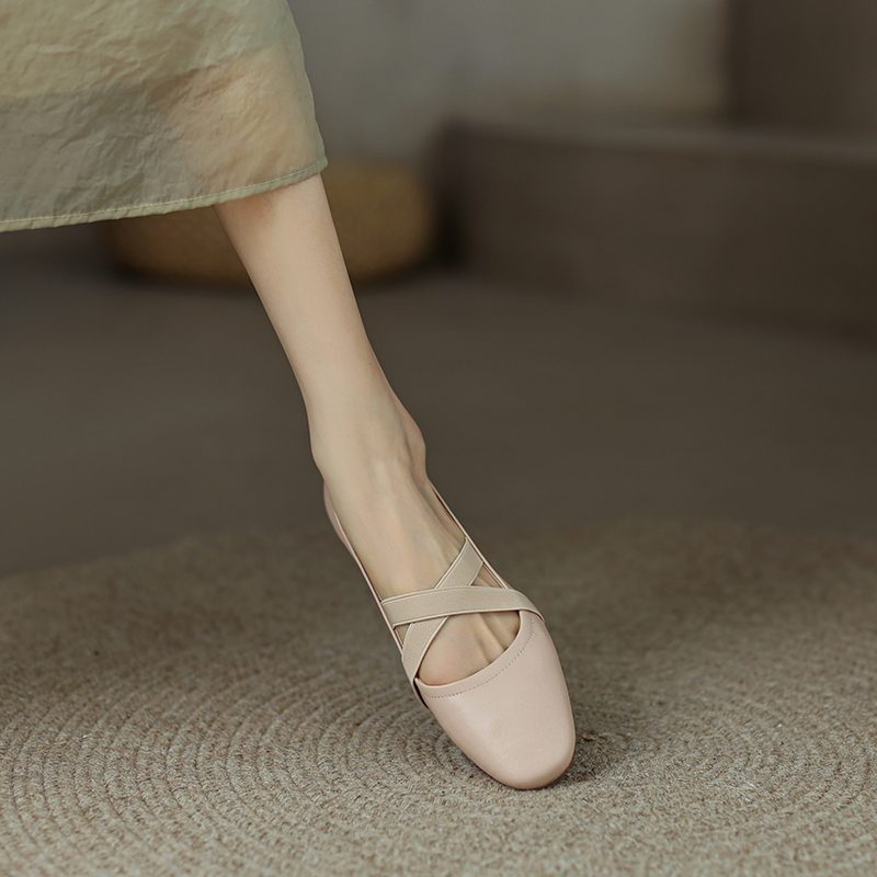 Gentle Ballet Cross-Strap Flat Casual Shoes in Genuine Leather for Pregnant Women & Grandmothers - Versatile Comfort Gentle Ballet Cross-Strap Flat Casual Shoes in Genuine Leather for Pregnant Women & Grandmothers - Versatile Comfort