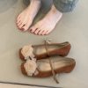 Gentle Fairy Style Sheepskin Square Toe Chunky Heel Mary Jane Shoes - French One-Strap Evening Flats for a Chic Look