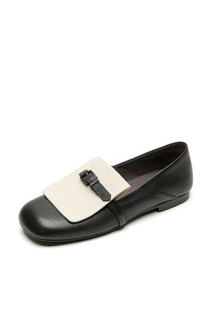 Genuine Leather Flat Loafers for Women, Retro Slip-On Small Flats, Comfortable Italian Style Footwear