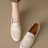 Genuine Leather Flat Loafers for Women – Versatile Soft-Soled Driving Shoes, Italian Style Grandma Shoes