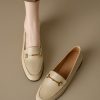 Genuine Leather Loafers for Women, Low-Heeled Flat Shoes, Soft-Soled Driving Shoes, Chic Italian Style Footwear