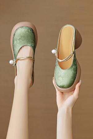 Genuine Leather Open-Toe Half Slippers for Women - Summer High-Heeled Sandals - Italian Style Outdoor Footwear