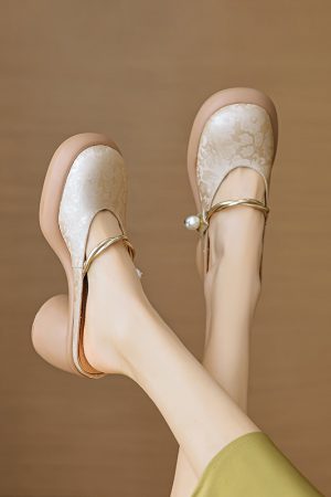 Genuine Leather Open-Toe Half Slippers for Women - Summer High-Heeled Sandals - Italian Style Outdoor Footwear