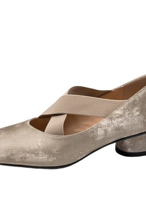Genuine Leather Retro Chinese Style Ballet Shoes - Mid-Heel Mary Jane Chunky Heel Flats for Y2K and Vintage Fashion Lovers