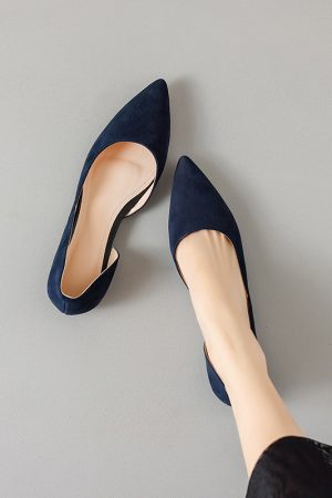 Genuine Leather Side Cut Slim Pointed Flat Shoes for Women - Italian Style, Elegant and Chic Footwear for Every Occasion