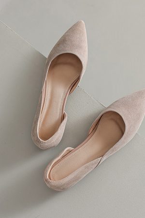 Genuine Leather Side Cut Slim Pointed Flat Shoes for Women - Italian Style, Elegant and Chic Footwear for Every Occasion