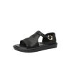 Genuine Leather T-Strap Open-Toe Flat Roman Sandals for Women - Summer 2025 Soft Bottom Hole Design, Trendy Casual Footwear