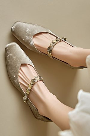 Genuine Leather Vintage Mary Jane Shoes for Women - Mid-Heel, Square Toe, Chunky Heel, Retro Style, Italian Design