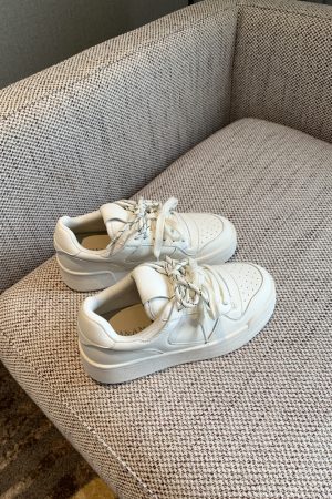 Genuine Leather White Sneakers for Women - 2025 Spring Korean Style Thick-Soled Round-Toe Lace-Up Casual Versatile Shoes